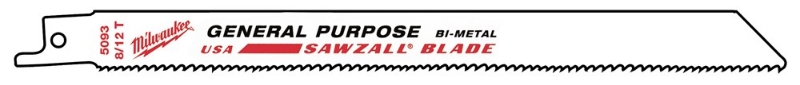 Afbeeldingen van MILWAUKEE® Reciprozaagblad 200 x 8 / 12 Tpi - 50 pcs