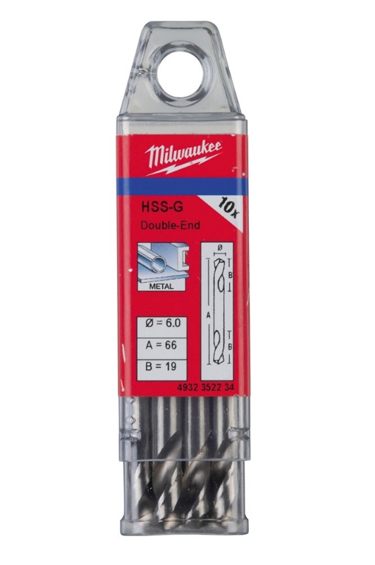 Afbeeldingen van MILWAUKEE® HSS-G metaalboor 6.00 x 66 - 10 pcs