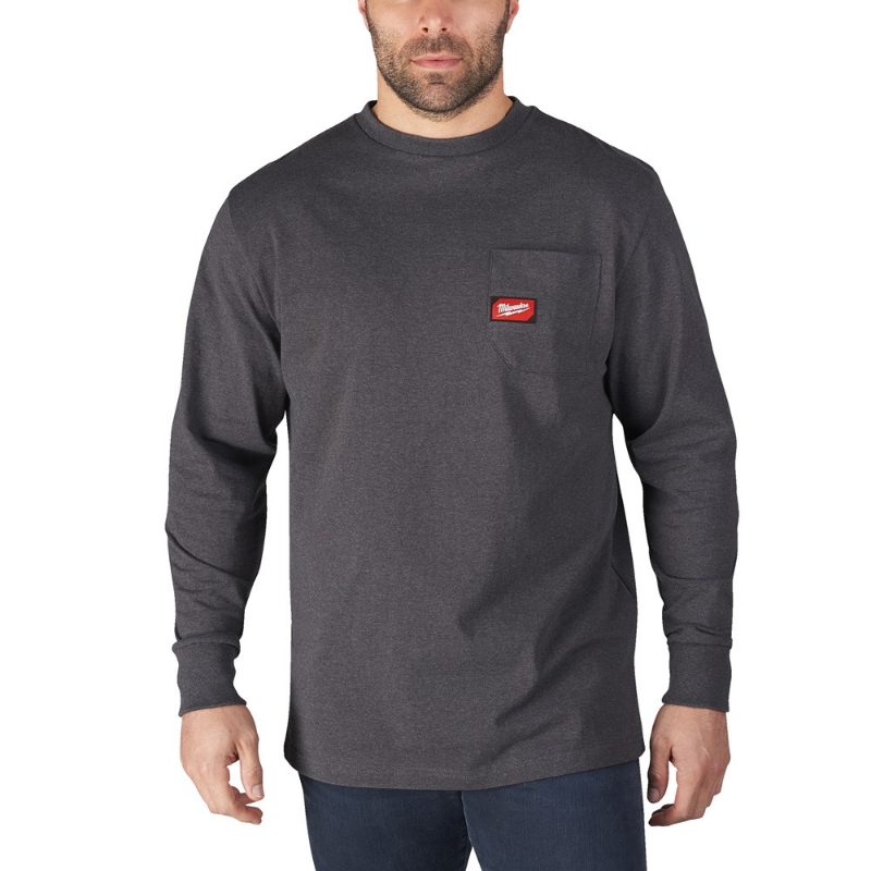 Afbeeldingen van Work T-shirt long sleeve grijs WTLSG-M 