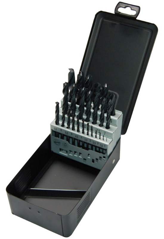 Afbeeldingen van MILWAUKEE® Set HSS-R metaalboren in metalen cassette (25-delig) HSSR Set - 25 pcs