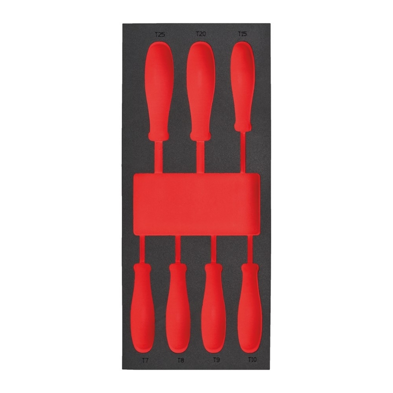 Afbeeldingen van MILWAUKEE® Lege foam inlays voor stalen gereedschapswagens Empty 7 pc Screwdriver TX Set 1 Foam Insert