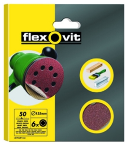 Afbeeldingen van Flexovit Klitschuurschijf met stofgaten Prepack A203