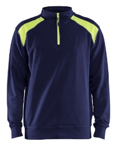 Afbeeldingen van Sweatshirt bi-colour met halve rits 4XL