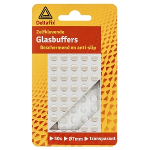Afbeeldingen van Glasbuffer bol transparant 8 mm x1.3mm 50 st.