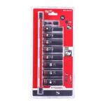 Afbeeldingen van MILWAUKEE® Slagdoppenset 3/8 lang op rail 3/8" impact socket deep set-9pc