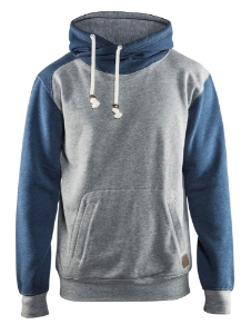 Afbeeldingen van Hooded sweatshirt L Grijs mêlee/Blauw L