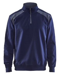 Afbeeldingen van Sweatshirt bi-colour met halve rits 4XL