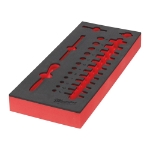 Afbeeldingen van MILWAUKEE® Lege foam inlays voor stalen gereedschapswagens Empty 28 pc 1/4" Ratchet and Skt Set Foam Insert