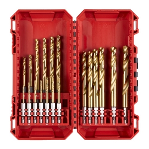 Afbeeldingen van MILWAUKEE® RED HEX - SHOCKWAVE™ HSS-TiN metaalboren Shockwave HSS-G Tin Red Hex Set - 19 pc