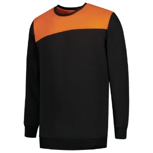 Afbeeldingen van Sweater Bicolor Naden BlackOrange XL