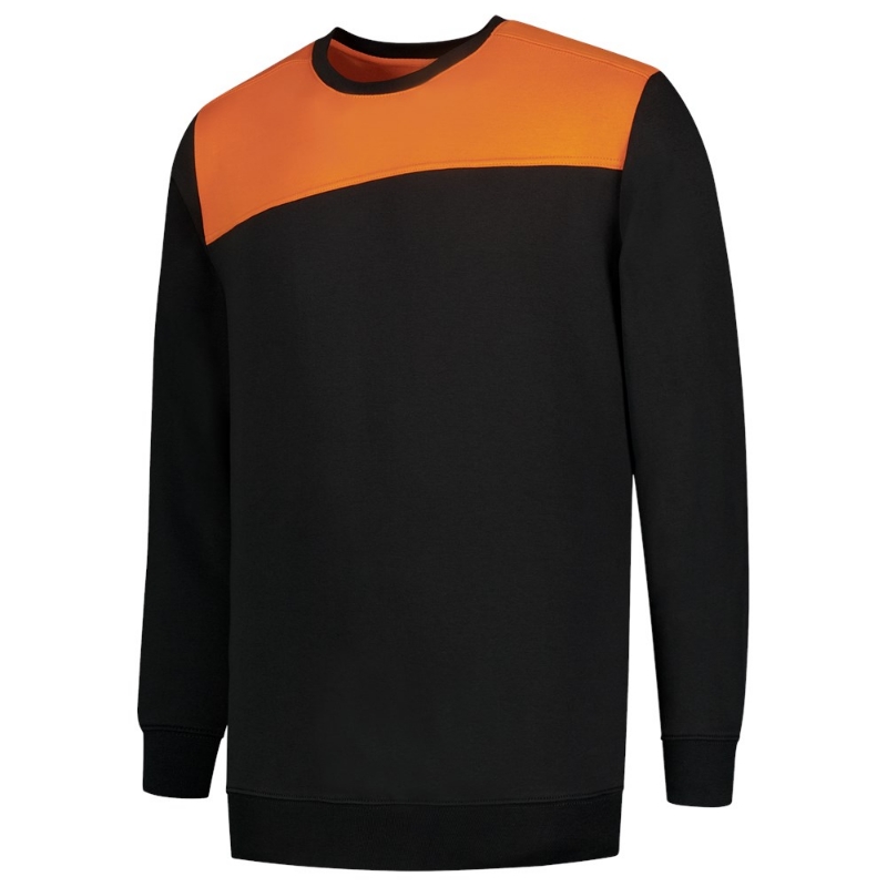 Afbeeldingen van Sweater Bicolor Naden BlackOrange XL