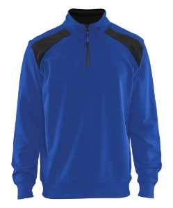 Afbeeldingen van Sweatshirt bi-colour met halve rits 4XL
