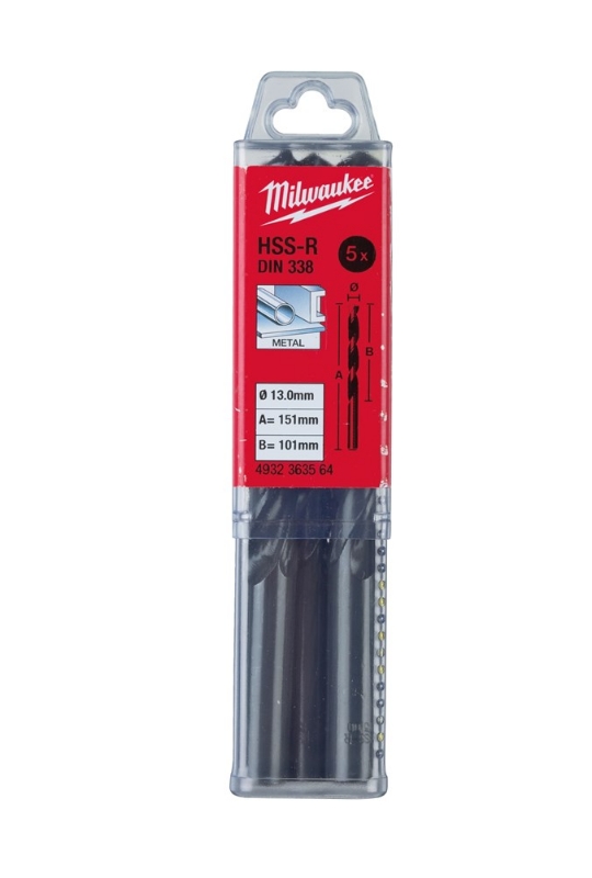 Afbeeldingen van MILWAUKEE® HSS-R metaalboor HSSR 12.0 x 151 - 5 pcs