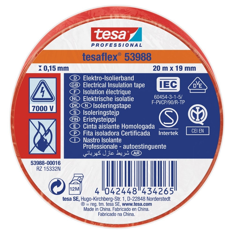 Afbeeldingen van tesa® PVC elektrische isolatietape 53988