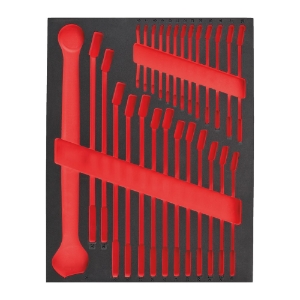 Afbeeldingen van MILWAUKEE® Lege foam inlays voor stalen gereedschapswagens Empty 27 pc MAXBITE Combination Spanner Foam Set