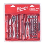 Afbeeldingen van MILWAUKEE® Doppenset 1/4” FOUR FLAT™ incl. Shockwave™ bits (38-delig) 1/4" Ratchet & Driver & Socket set - 38pc