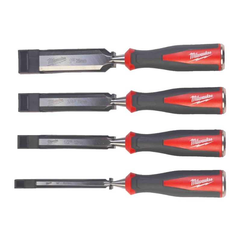 Afbeeldingen van MILWAUKEE® Steekbeitel Set (6,13,19,25 mm) (4-delig) Beveled Edge Chisels Set 4pc