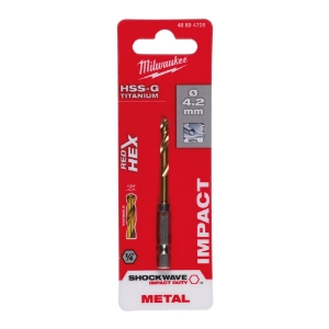Afbeeldingen van MILWAUKEE® Metaalboor Shockwave HSS-G TiN Red Hex 4.2 mm - 1 pc