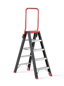 Afbeeldingen van Taurus dubbel oploopbare trap TDO 2 x 5 met beugel