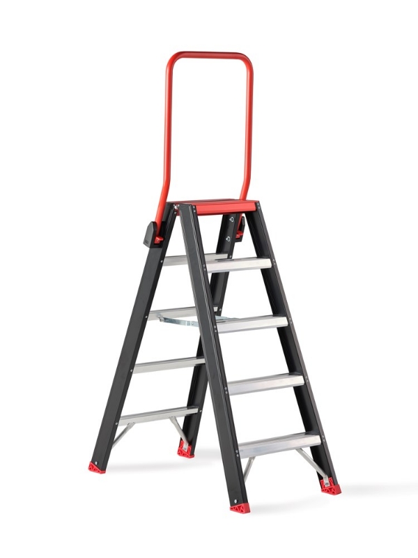 Afbeeldingen van Taurus dubbel oploopbare trap TDO 2 x 5 met beugel