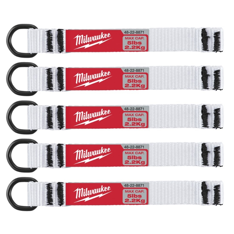 Afbeeldingen van MILWAUKEE® Tool lanyard accessoires 5pc 2.25kg D-Ring Web Attachment