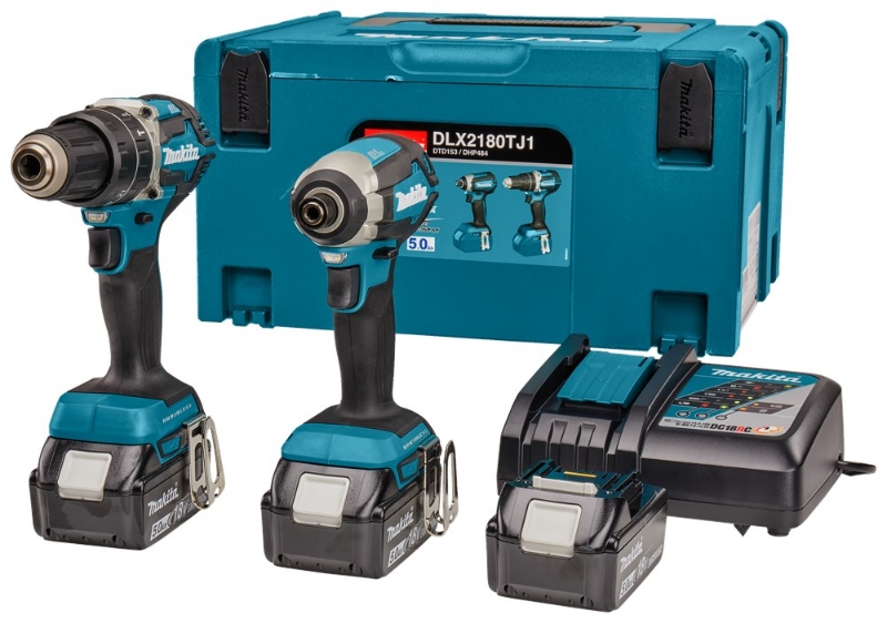 Afbeeldingen van Makita 18 V Combiset voor allround (klop)boor- en (slag)schroefklussen DLX2180TJ1