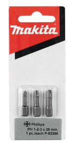 Afbeeldingen van Makita P-53366 Schroefbitset 3-delig PH