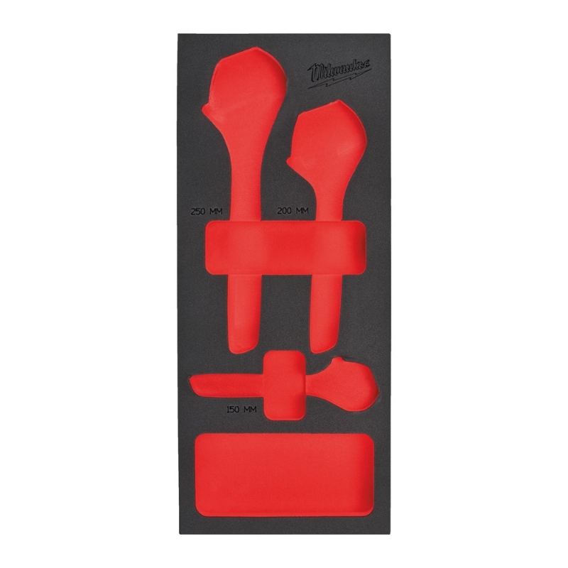 Afbeeldingen van MILWAUKEE® Lege foam inlays voor stalen gereedschapswagens Empty 3 pc Adjustable Wrench set Foam Insert