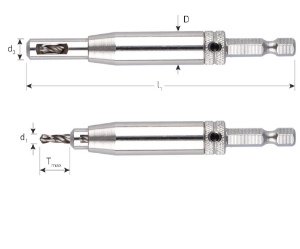Afbeeldingen van HSS Scharnierboor, 1/4"-bitopn. E6.3, ø2,0