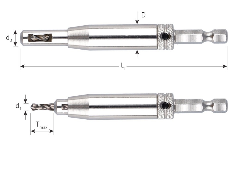 Afbeeldingen van HSS Scharnierboor, 1/4"-bitopn. E6.3, ø2,0