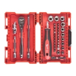 Afbeeldingen van MILWAUKEE® Doppenset 1/4” FOUR FLAT™ incl. Shockwave™ bits (38-delig) 1/4" Ratchet & Driver & Socket set - 38pc