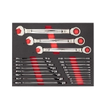 Afbeeldingen van MILWAUKEE® Foam Inlay Ringratel-steeksleutel set MAXBITE™