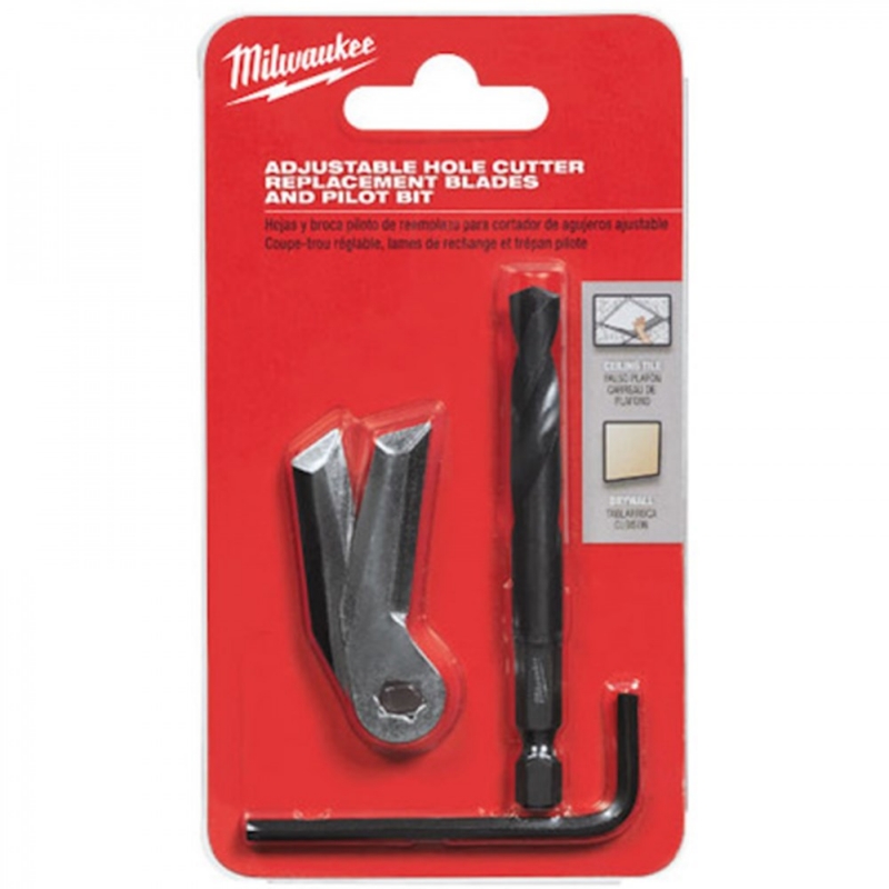Afbeeldingen van MILWAUKEE® Reservemes/centreerboor/imbussleutel verstelbare gatzaag (gipsplaat) Adjustable Hole Cutter Consumables