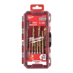 Afbeeldingen van MILWAUKEE® RED HEX - SHOCKWAVE™ HSS-TiN metaalboren Shockwave HSS-G Tin Red Hex Set - 10 pc