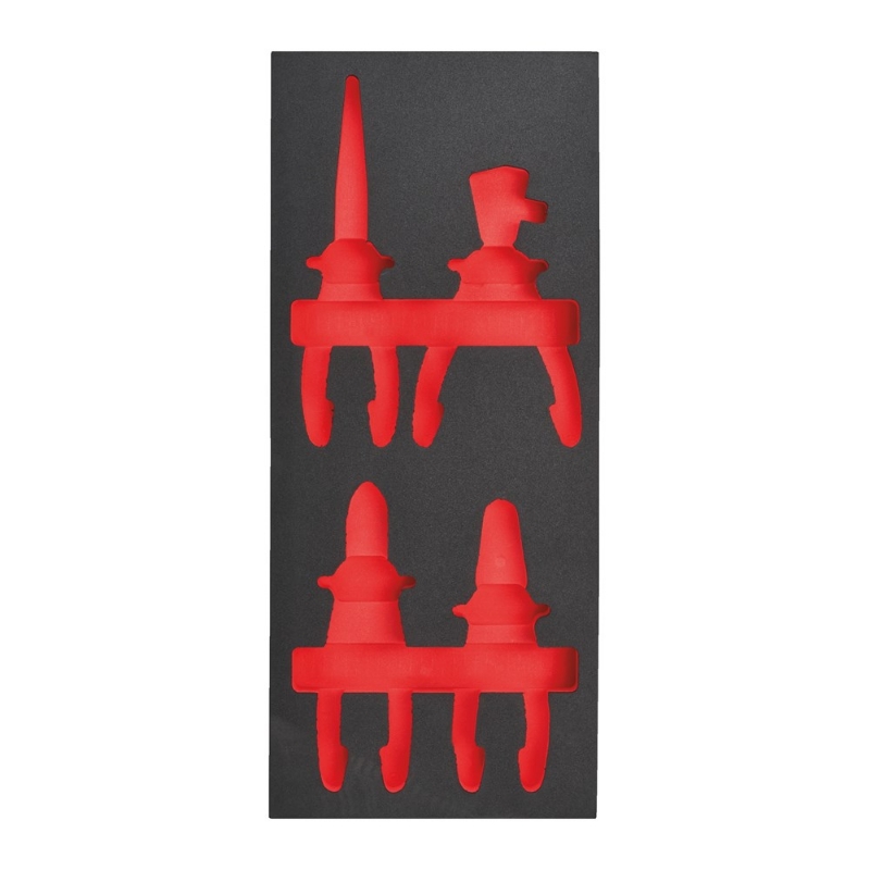 Afbeeldingen van MILWAUKEE® Lege foam inlays voor stalen gereedschapswagens Empty 4 pc VDE Pliers Set 2 Foam Insert