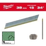 Afbeeldingen van MILWAUKEE® Afwerkspijkers, 15 gauge, 34°, D Head 15G / 34° / 38 mm / G / SC1 - 2.500 pc