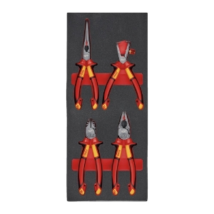 Afbeeldingen van MILWAUKEE® Foam inlay VDE tangenset 1 (4-delig) VDE Pliers Set Foam Insert - 4 pcs
