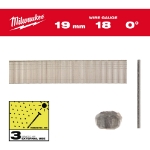 Afbeeldingen van MILWAUKEE® Brad spijkers, 18 gauge, dunne kop Inox 18G / 19 mm / SC3 - 10.000 pc