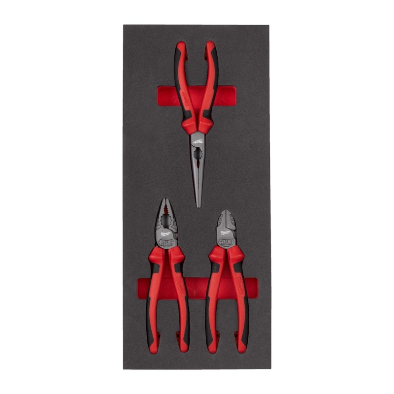 Afbeeldingen van MILWAUKEE® Foam inlay tangenset (3-delig) Pliers Set Foam Insert - 3 pcs