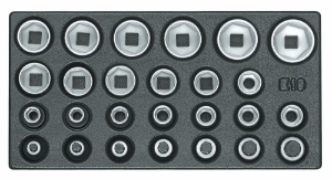 Afbeeldingen van GEDORE Set dopsleutels 6-kant 1/2" in 1/3 gereedschapsmodule 1500 ES-19