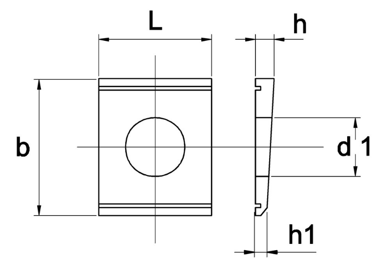 Afbeeldingen van Kobout B.V. Hellingplaat voor U-profiel, 8% DIN 434, thermisch verzinkt