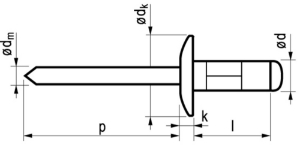 Afbeeldingen van Masterfix Blindklinknagel PLIA aluminium/staal PLIA/multigrip/grote bolkop MFX 1002