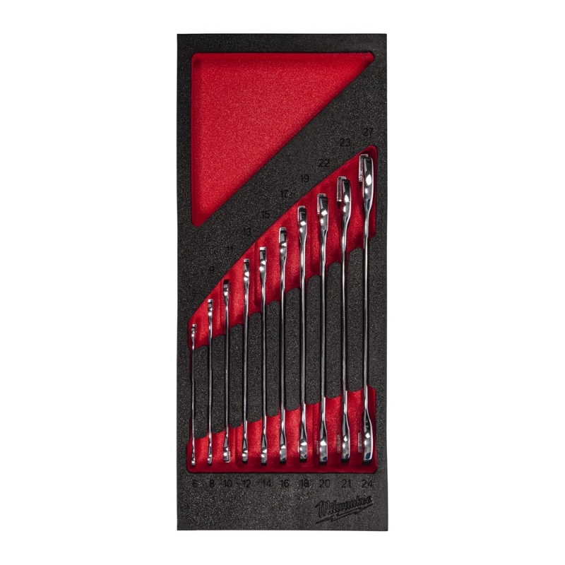 Afbeeldingen van MILWAUKEE® Foam inlay steeksleutelset (10-delig) 10 pc Double Open End Spanner Foam Insert Set