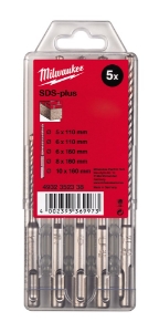 Afbeeldingen van MILWAUKEE® Set SDS-plus hamerboren in kunststof cassette (5-delig) SDS-Plus M2 Set - 5 pcs