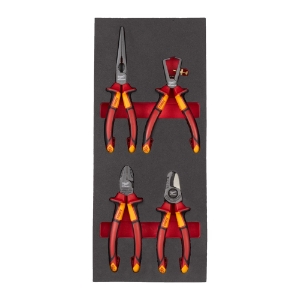 Afbeeldingen van MILWAUKEE® VDE tangen set 2 foam inlay (4-delig) VDE Pliers Set 2 Foam Insert - 4 pc