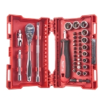 Afbeeldingen van MILWAUKEE® Doppenset 1/4” FOUR FLAT™ incl. Shockwave™ bits (38-delig) 1/4" Ratchet & Driver & Socket set - 38pc