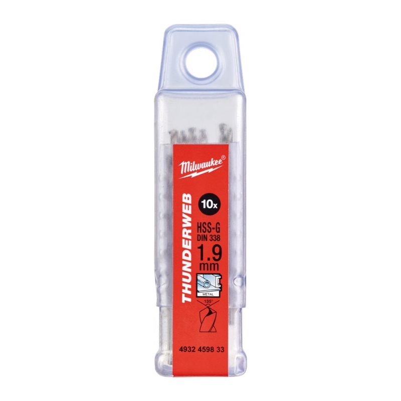 Afbeeldingen van MILWAUKEE® Metaalboor HSS-G TW 1.9 x 46 - 10 pcs