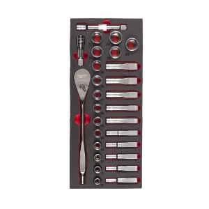 Afbeeldingen van MILWAUKEE® Foam Inlay doppenset 1/2'' 1/2" Ratchet and Socket Set Foam Insert