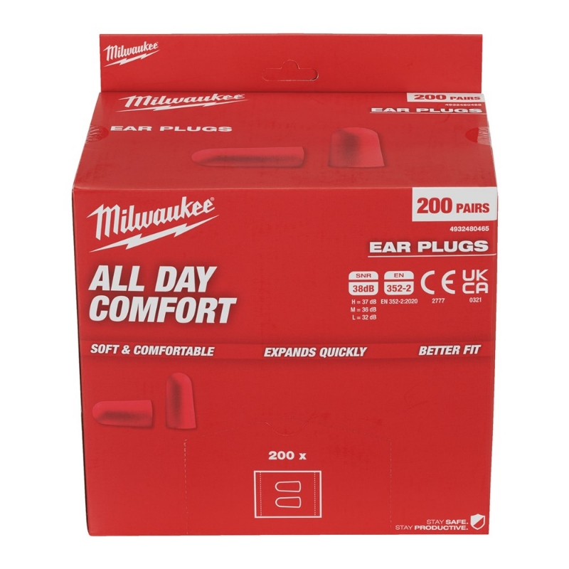 Afbeeldingen van MILWAUKEE® Schuimrubberen oordoppen Foam Ear Plugs - 200 pairs