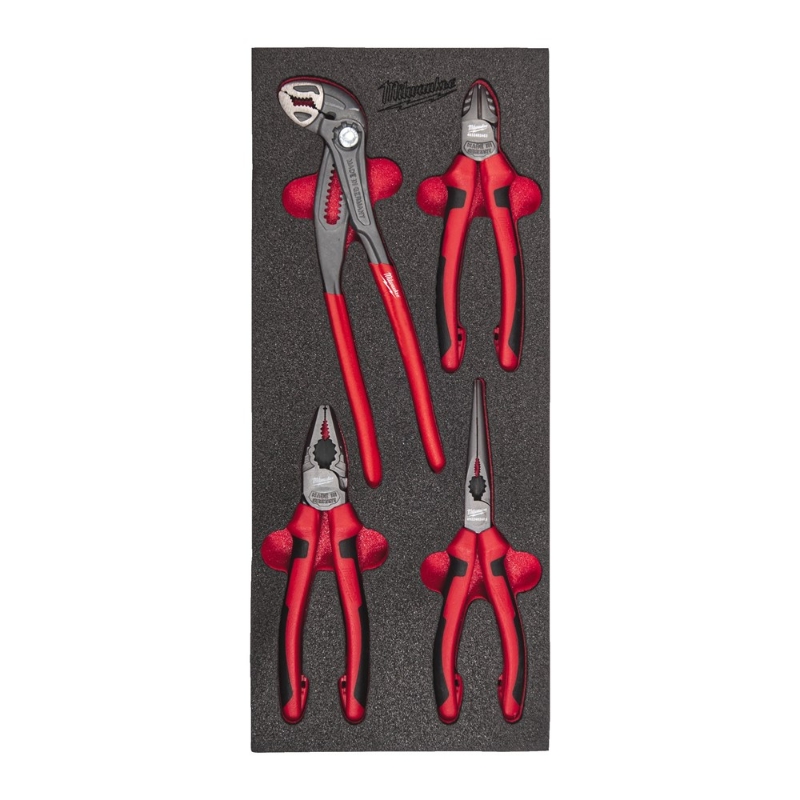 Afbeeldingen van MILWAUKEE® Foam inlay tangenset (4-delig) 4 pc Pliers Foam Insert Set